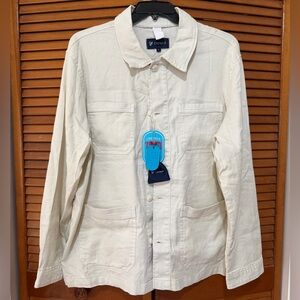 Cremieux Men's Light Cream Shirt Jacket, Tahiti Collection, Size XL NWT.